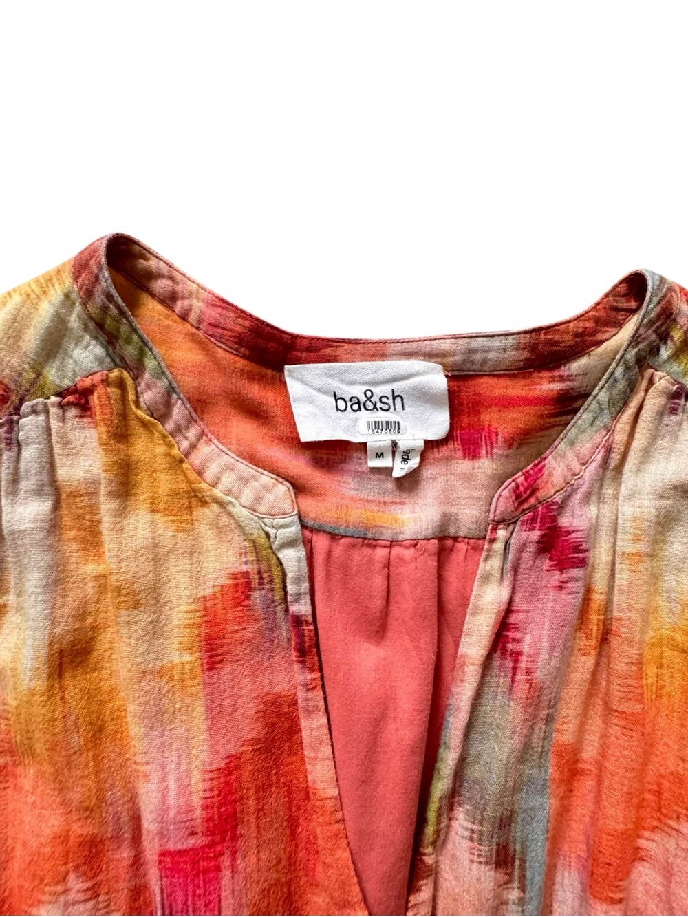 ba&sh Anissa Dress Women’s medium Artsyy Colorful Watercolors - Picture 10 of 12